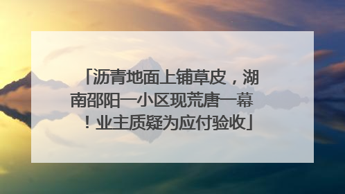 沥青地面上铺草皮，湖南邵阳一小区现荒唐一幕！业主质疑为应付验收